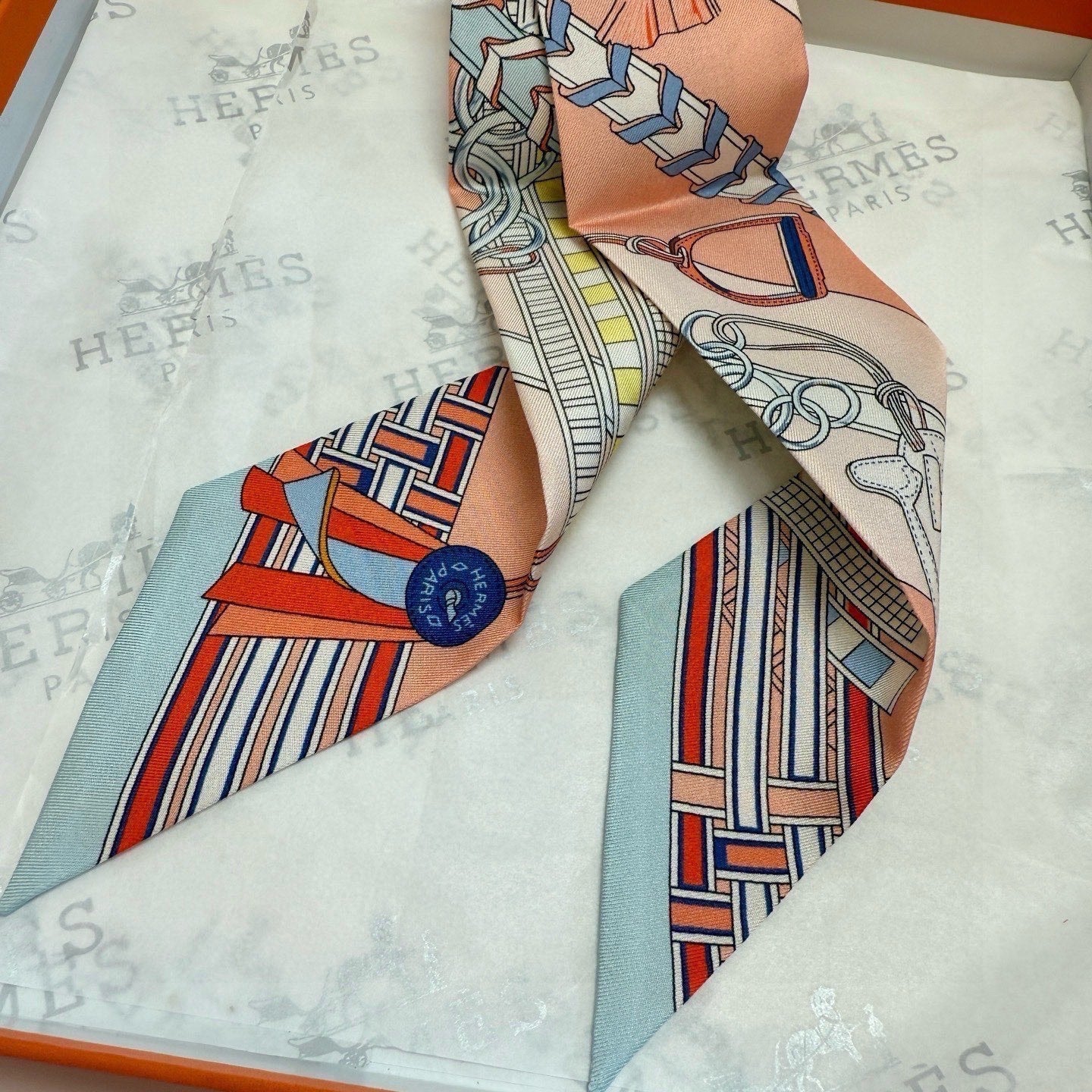 HERMES 26S TWILLY SCARF 86 IN SILK 498655