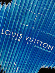 LV T-SHIRT IN BLACK COTTON BLUE LOGO PRINT 238836