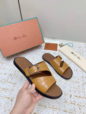 SANDALS IN LIGHT BROWN SNAKE EMBOSSED CALFSKIN