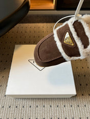 PRADA 26S MULES IN CHOCOLATE BROWN SUEDE