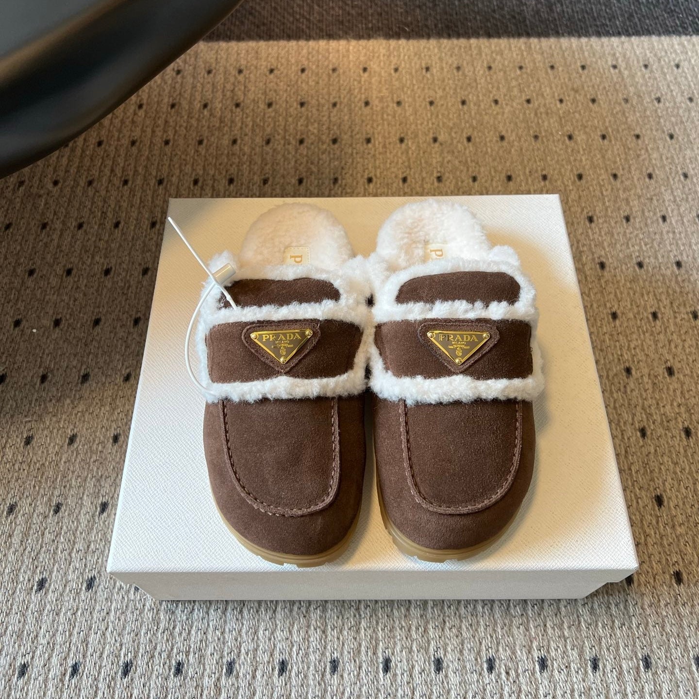 PRADA 26S MULES IN CHOCOLATE BROWN SUEDE
