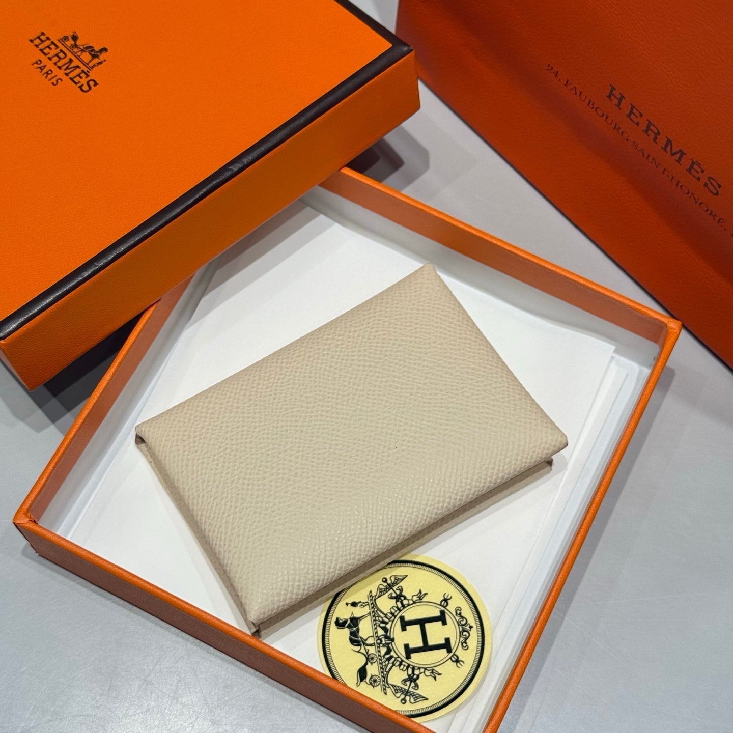 CALVI DUO COMPACT CARD HOLDER IN NATA EPSOM CALFSKIN