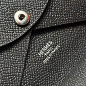 CALVI DUO COMPACT CARD HOLDER IN BLACK EPSOM CALFSKIN
