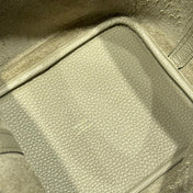 HERMES 25S PICOTIN LOCK 18 IN CROMWELL GRAY CALFSKIN GOLD HARDWARE