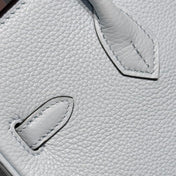 HERMES 25S MEDIUM BIRKIN 25 IN CLOUD BLUE CALFSKIN SILVER HARDWARE