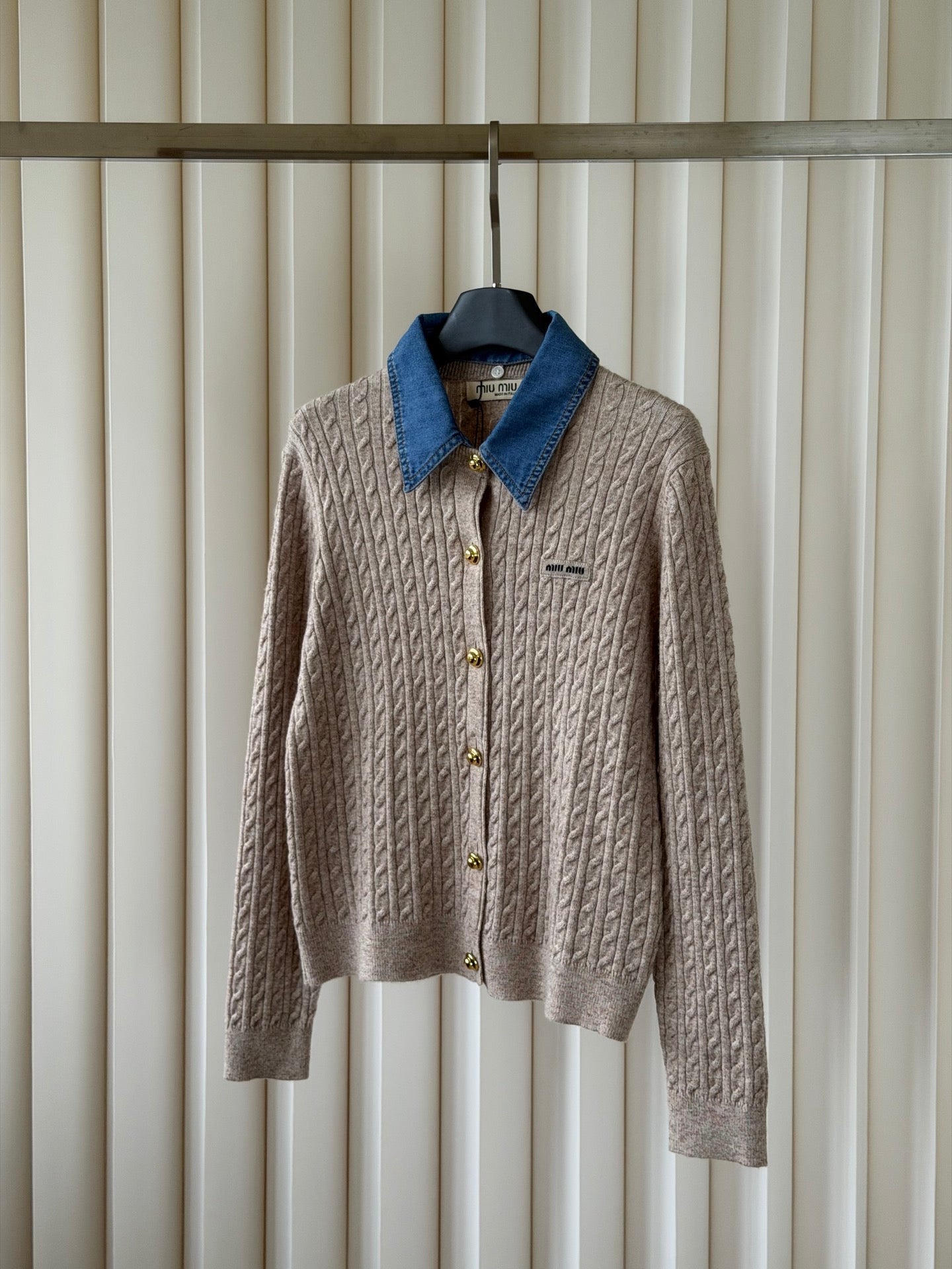 MIUMIU 26S COLLAR KNIT CARDIGAN 1574