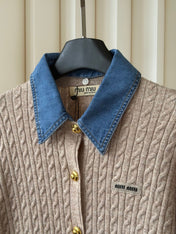 MIUMIU 26S COLLAR KNIT CARDIGAN 1574