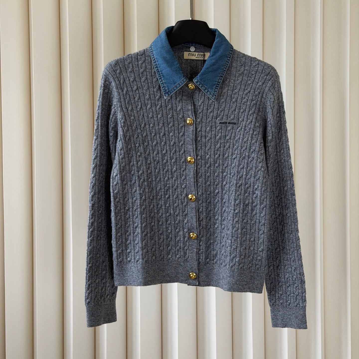 MIUMIU 26S COLLAR KNIT CARDIGAN 1573