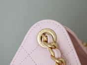 CHANEL 25S HOBO BAG 30 CM IN LIGHT PINK LAMBSKIN WITH GOLD HARDWARE