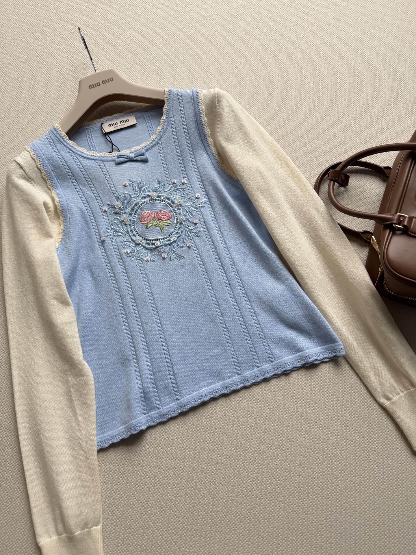 MIUMIU 26S TWO-PIECE SWEATER 1579