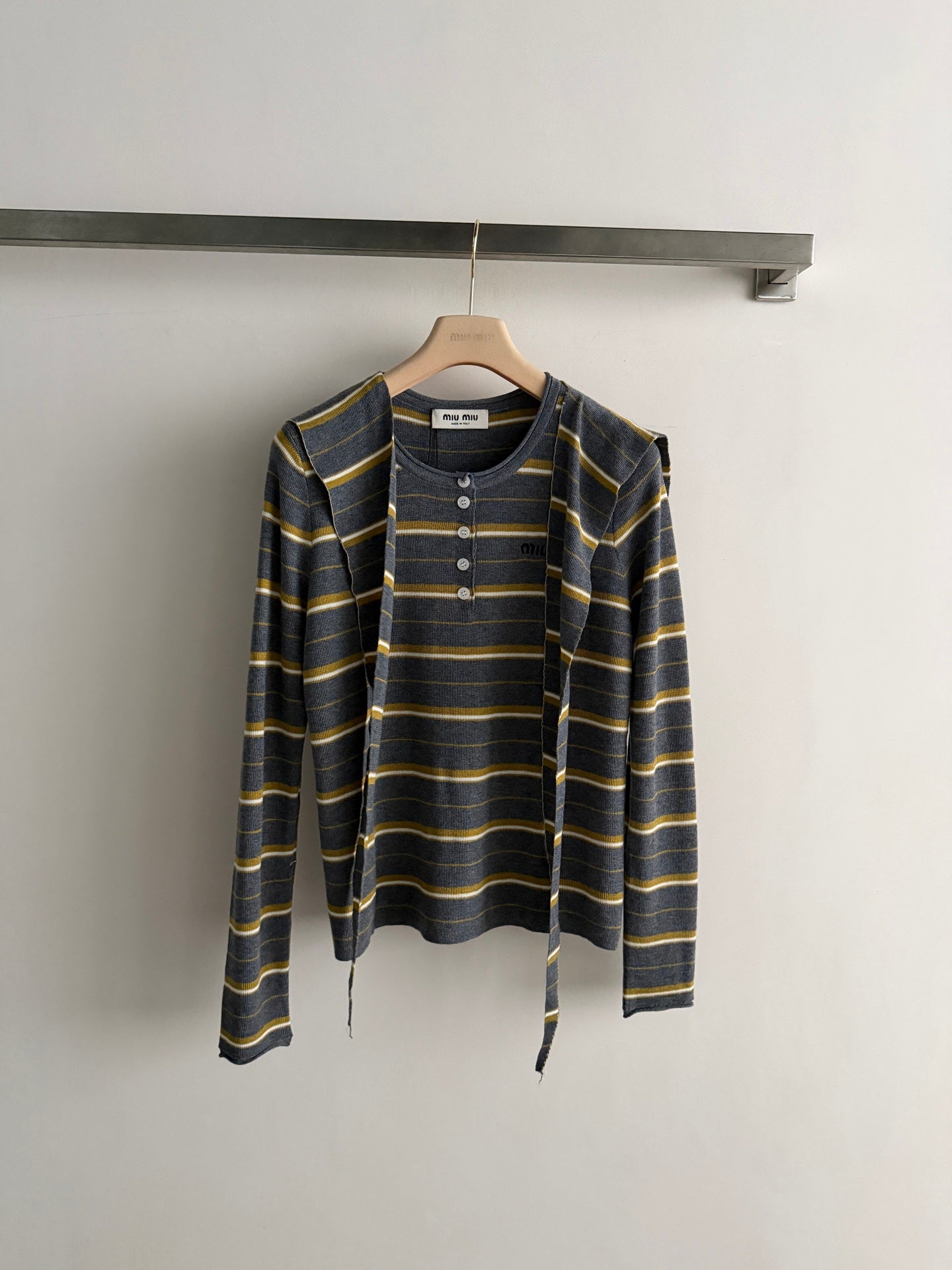 MIUMIU 26S SHAWL-COLLAR KNIT SWEATER 1505