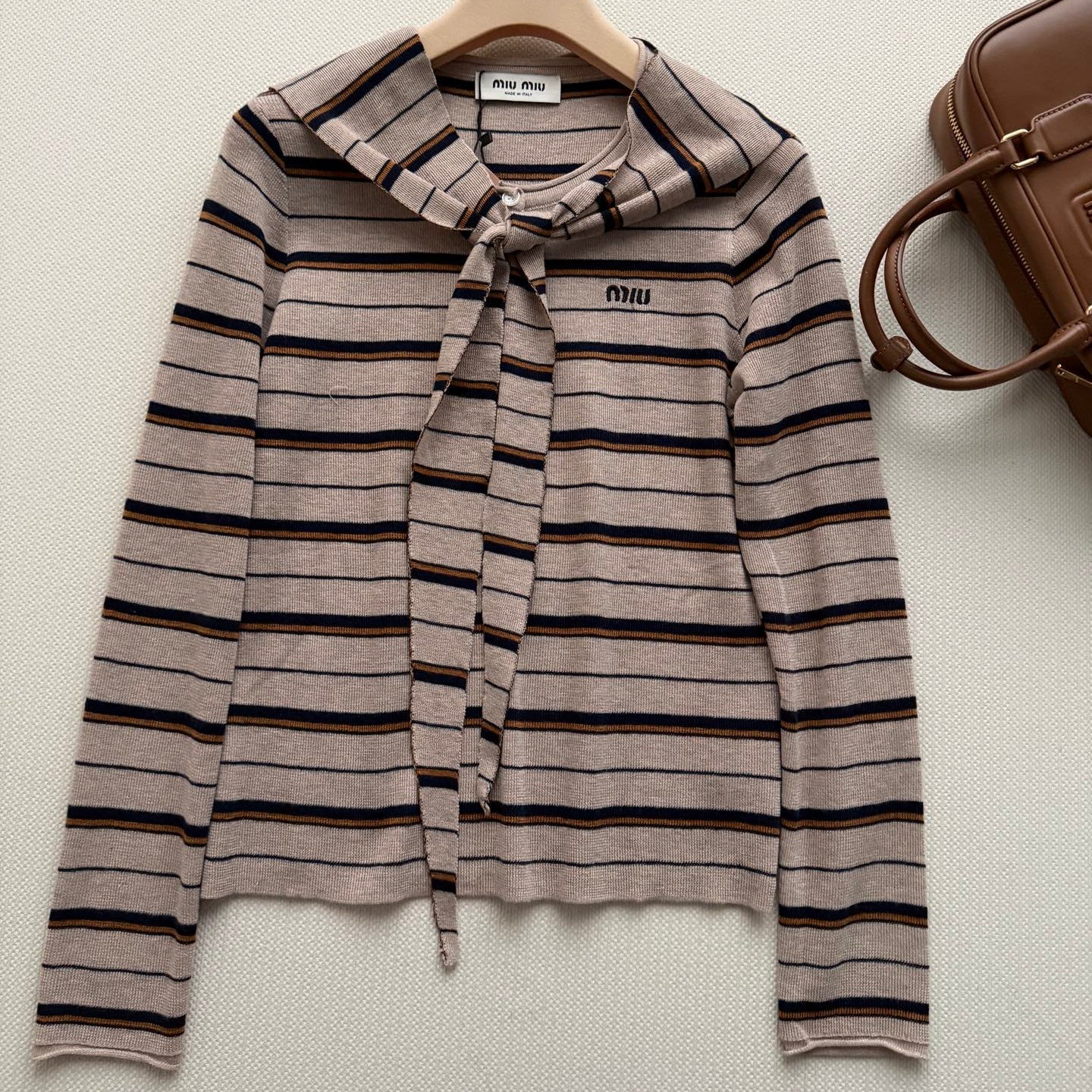 MIUMIU 26S SHAWL-COLLAR KNIT SWEATER 1504