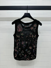 DIOR FLORAL EMBROIDERED KNITTED TANK TOP 276692