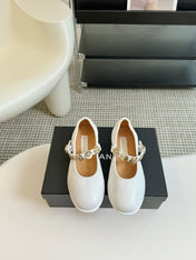 MARY JANE SHOES WHITE SHEEPSKIN