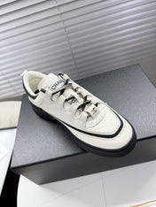 CHANEL 25S SNEAKERS 35MM IN WHITE CALFSKIN
