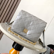 LOEWE 25S PUFFER GOYA BAG 23 IN LIGHT GRAY NAPPA LAMBSKIN