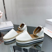 SEE BY ESPADRILLES SANDAL IN WHITE CALFSKIN AND WOVEN RAFFIA