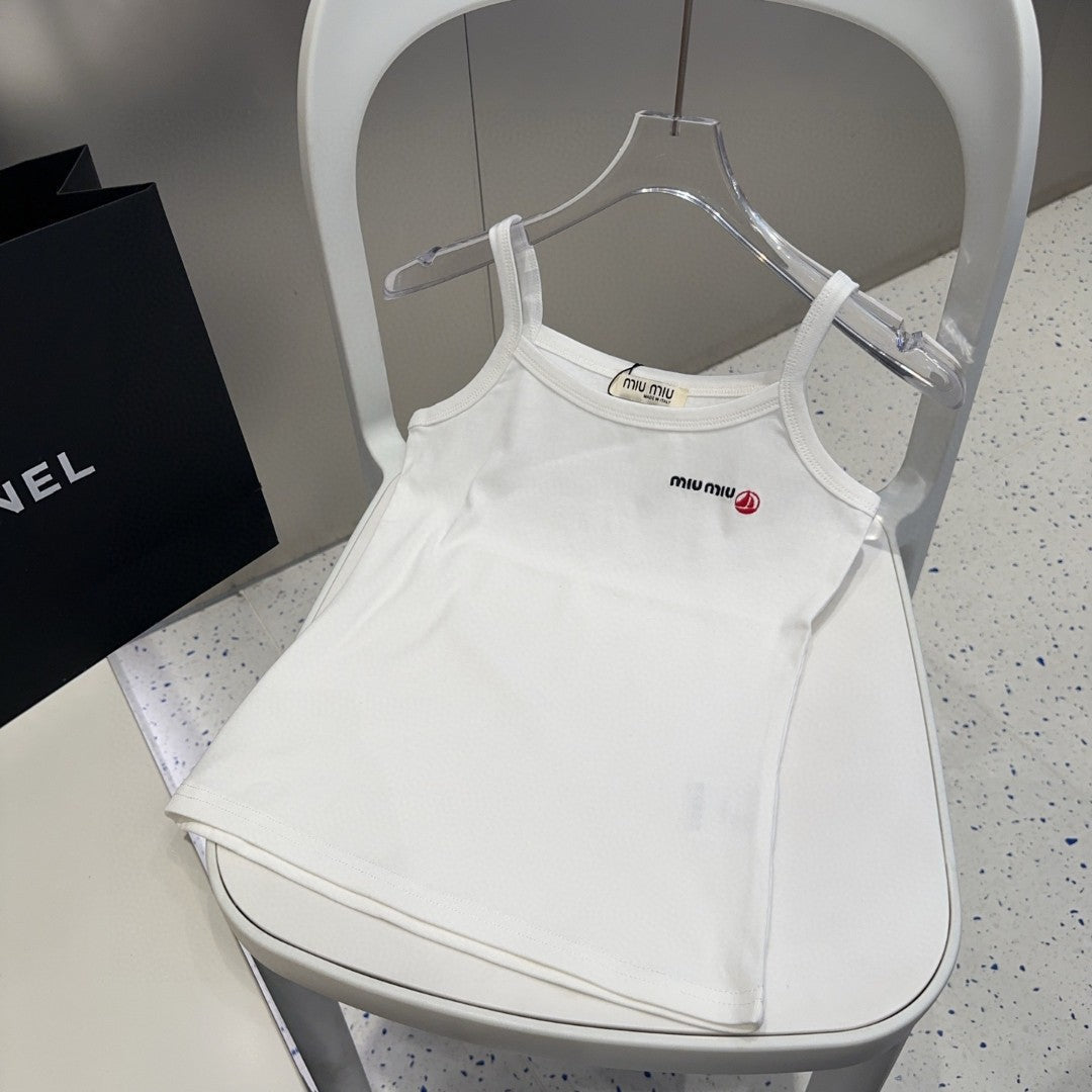 CAMISOLE 613778 IN WHITE COTTON RIBBED
