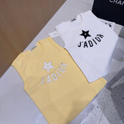TANK TOP 622148 IN YELLOW COTTON RIBBED STAR AND LOGO