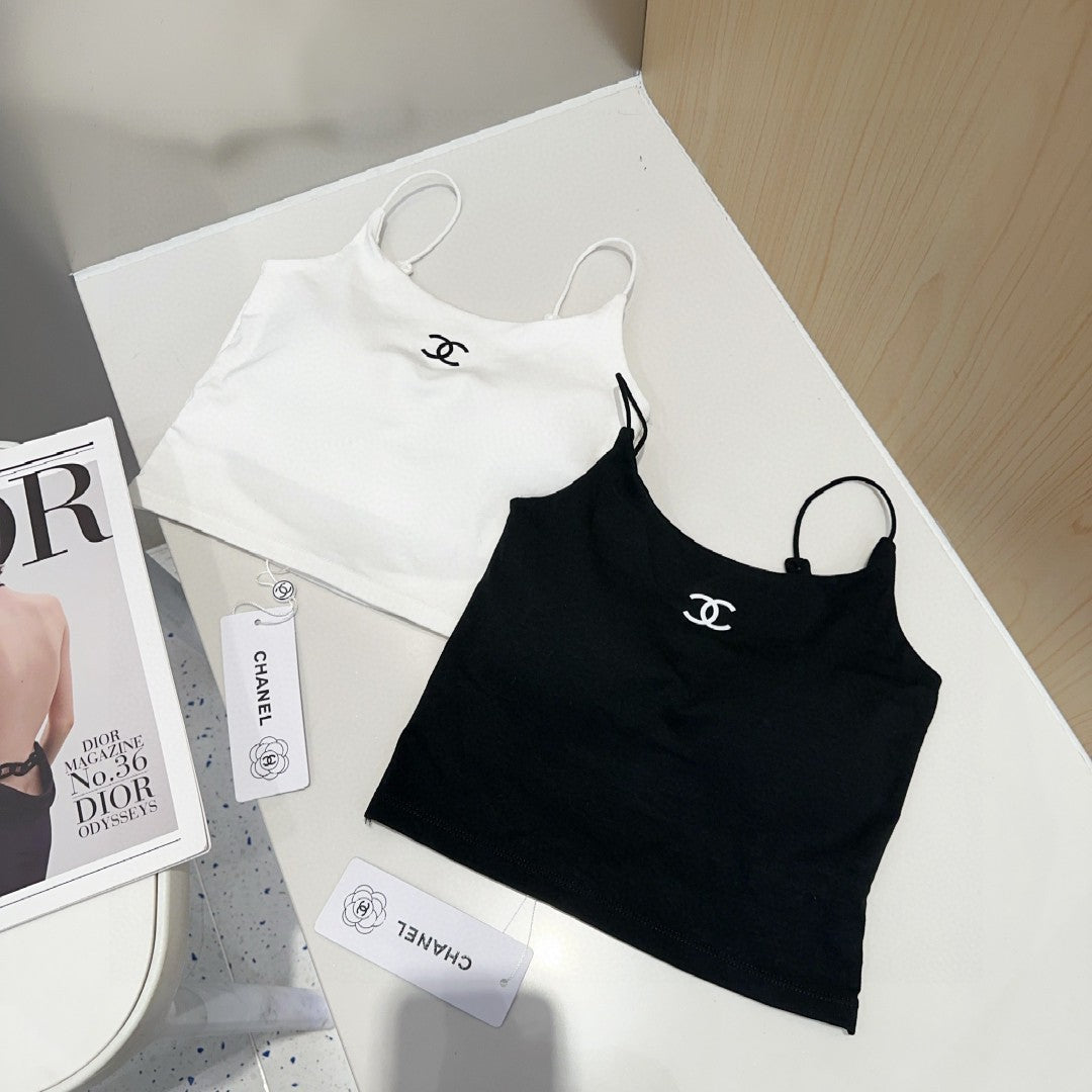 CAMI TOP 640621 IN WHITE COTTON RIBBED KNIT