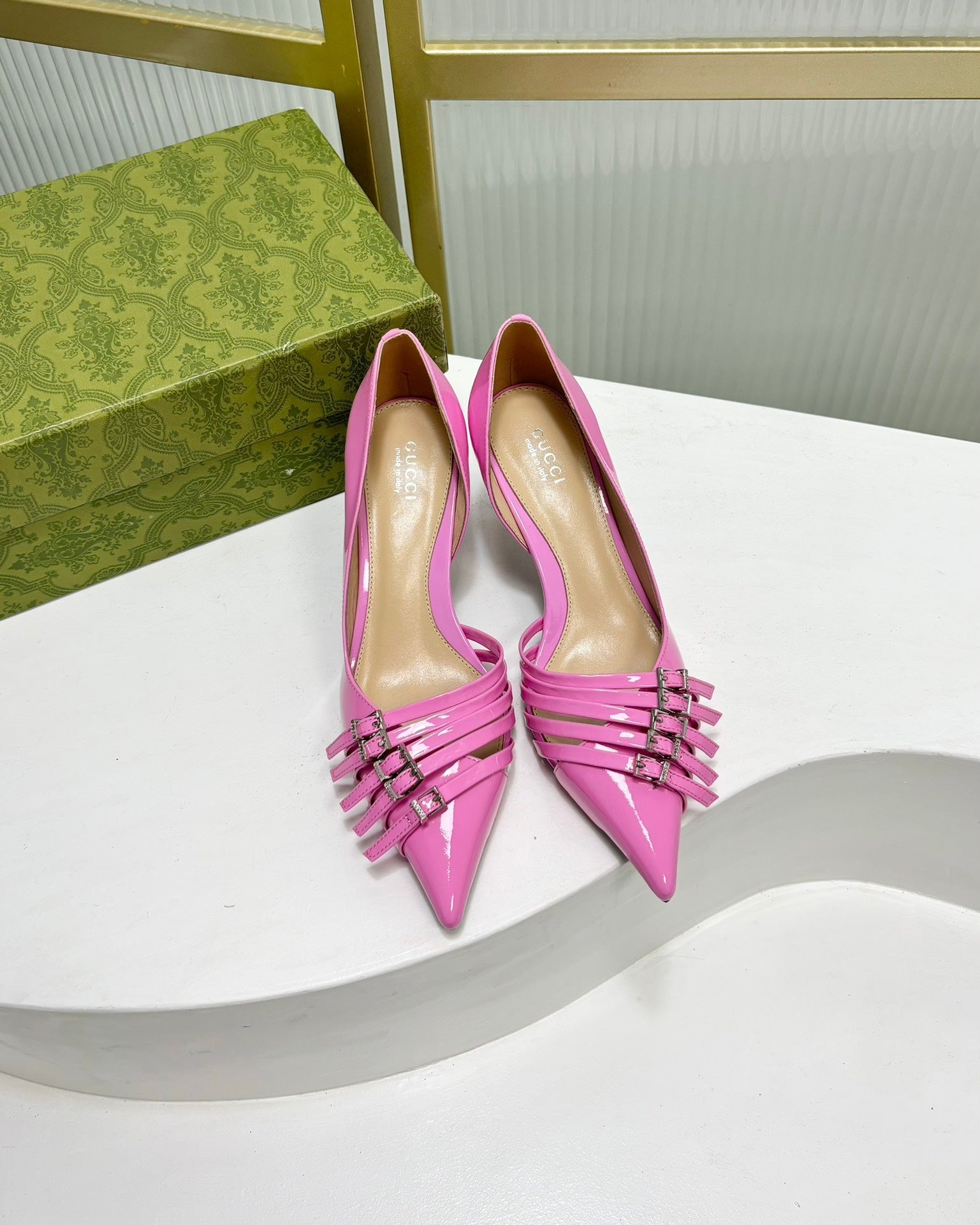 HIGH PUMP 6 CM IN FUSCIA PINK CALFSKIN