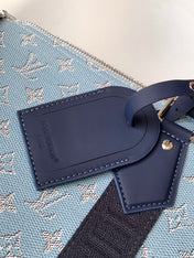 LV 25S KEEPALL BANDOULIÈRE BAG 50 IN BLUE MONOGRAM HERITAGE CALFSKIN