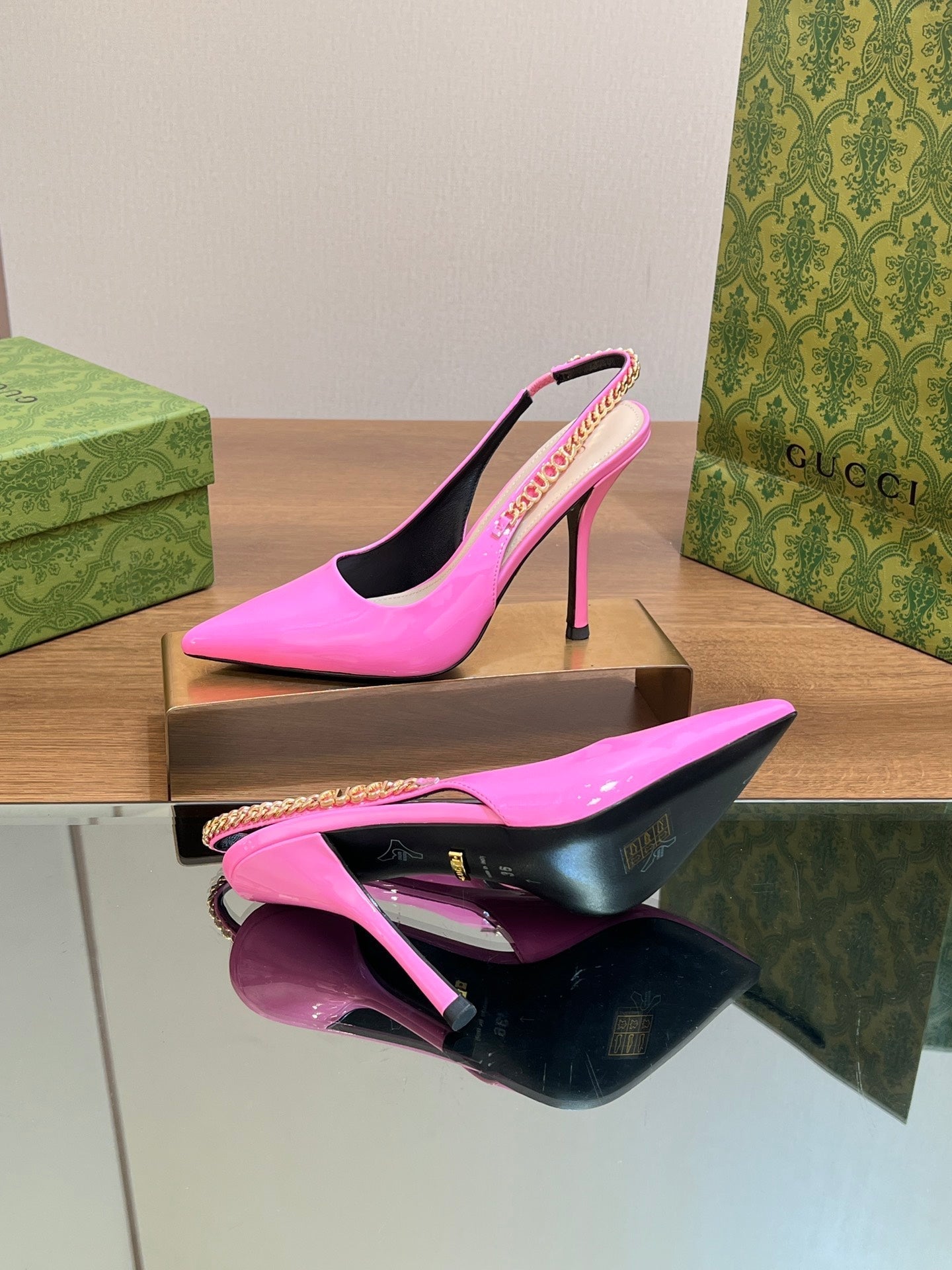 GG SIGNORIA SLINGBACK PUMP BRIGHT PINK LAMBSKIN
