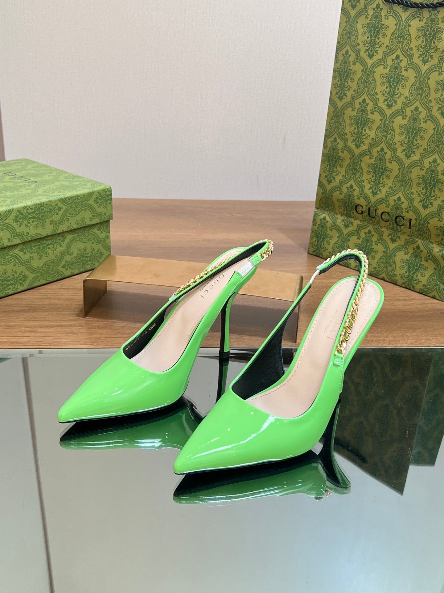 GG SIGNORIA SLINGBACK PUMP SHAMROCK LAMBSKIN