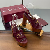 HIGH HEEL SANDALS 13 CM IN DARK RED CALFSKIN MIX SUEDUE GOLD HARDWARE