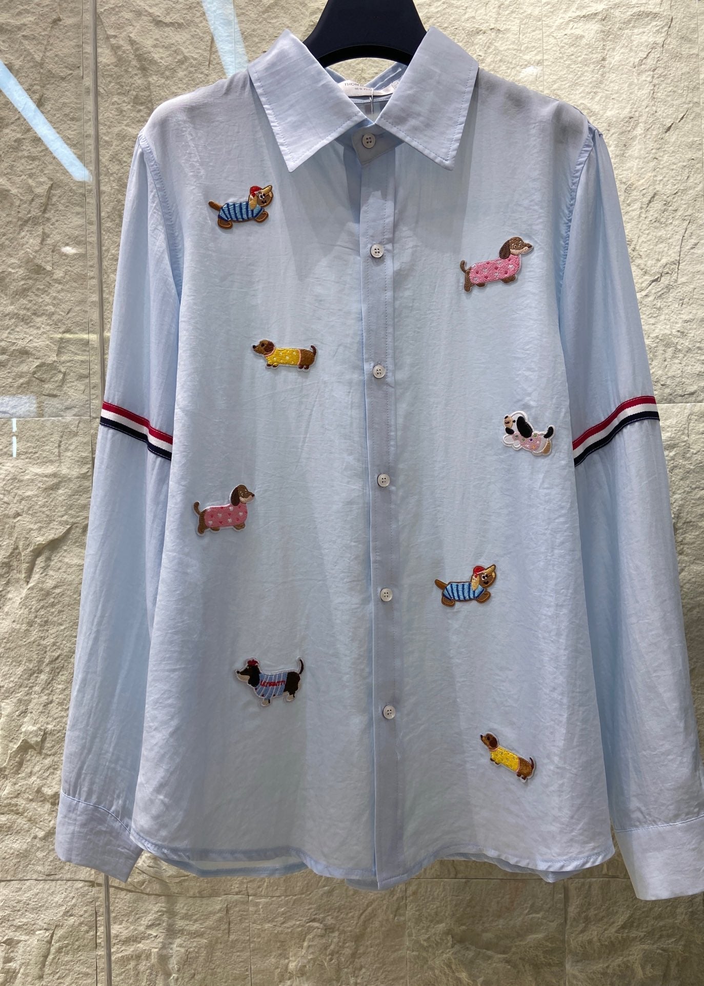 THOM INSPIRED SHIRT SET WITH DOG PRINT25S IN OXFORD COTTON 266233