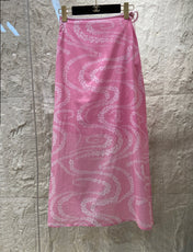 PETAL SNAKE PRINT DRESS 25S IN SILK COTTON 266251