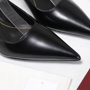 GUCCI 26S HEEL POINTED TOE SLINGBACK PUMPS 75MM IN BLACK CALFSKIN