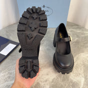 PRADA 26S MARY JANE PUMPS 85 MM IN BLACK SMOOTH CALFSKIN
