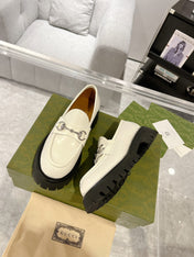 GG LOAFER WITH HORSEBIT WHITE CALFSKIN