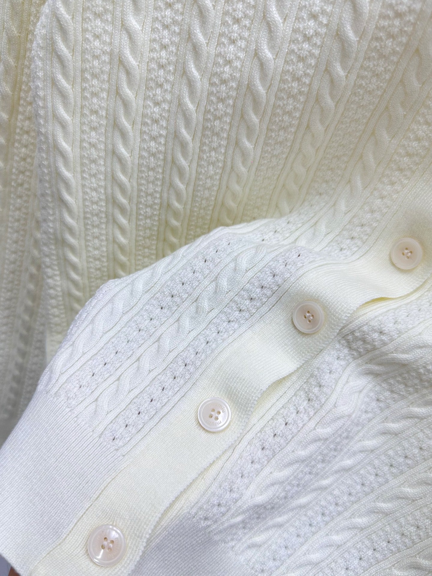 MIUMIU 26S CABLE-KNIT COLLAR CARDIGAN 1257