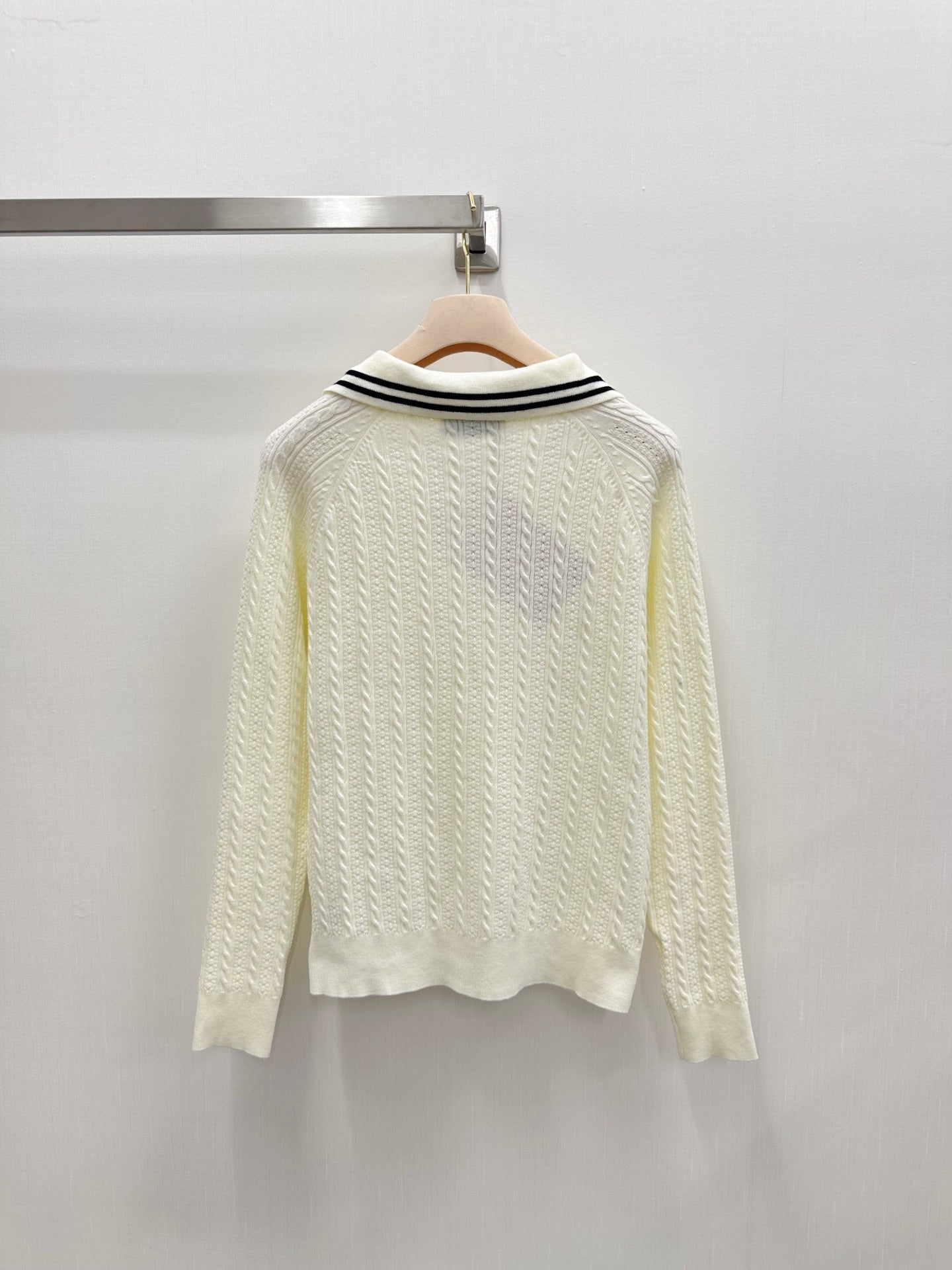 MIUMIU 26S CABLE-KNIT COLLAR CARDIGAN 1257