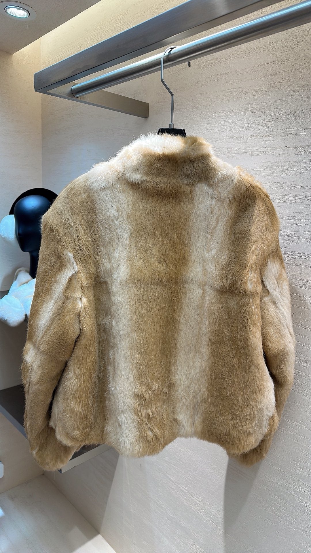 CHANEL 25S SNOW RABBIT FUR COAT 498