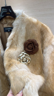 CHANEL 25S SNOW RABBIT FUR COAT 498