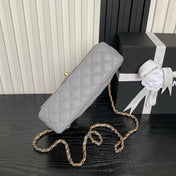 CHANEL 25S FLAP BAG 22 CM IN GREY CAVIAR WITH GOLD HARDWARE