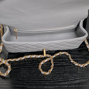 CHANEL 25S FLAP BAG 22 CM IN GREY CAVIAR WITH GOLD HARDWARE