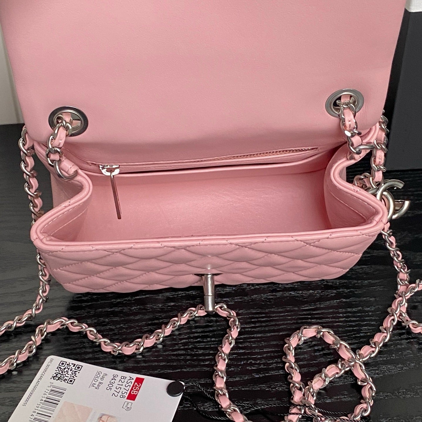CHANEL 25S MINI FLAP BAG 18 IN PINK CALFSKIN