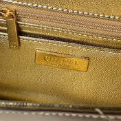 CHANEL 25S FLAP BAG 29 IN METALLIC GOLD CALFSKIN