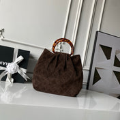 CHANEL 26S HAND BAG 32 IN DARK BROWN SUEDE