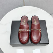 CC FLAT MULE 25S IN DARK RED CALFSKIN STYLE 1