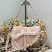 DIOR 26S SADDLE BAG 25 IN LIGHT PINK JACQUARD