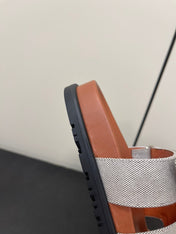 CHYPRE SANDAL ORANGE MIX CREAM CALFSKIN