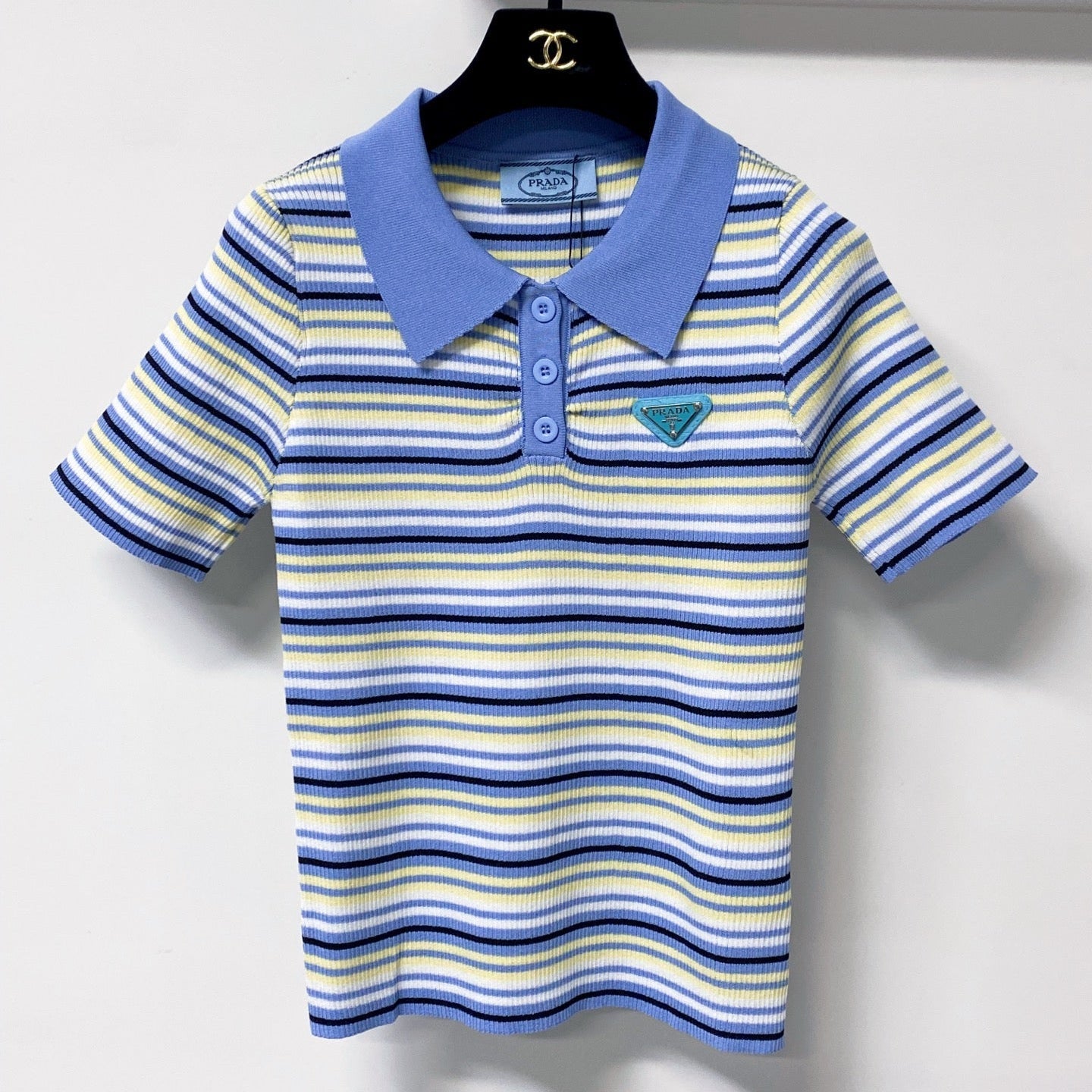 PRADA 26S SHORT-SLEEVE KNIT POLO 1154