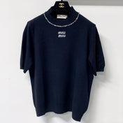 MIUMIU 26S SHORT-SLEEVE KNIT TOP 1424