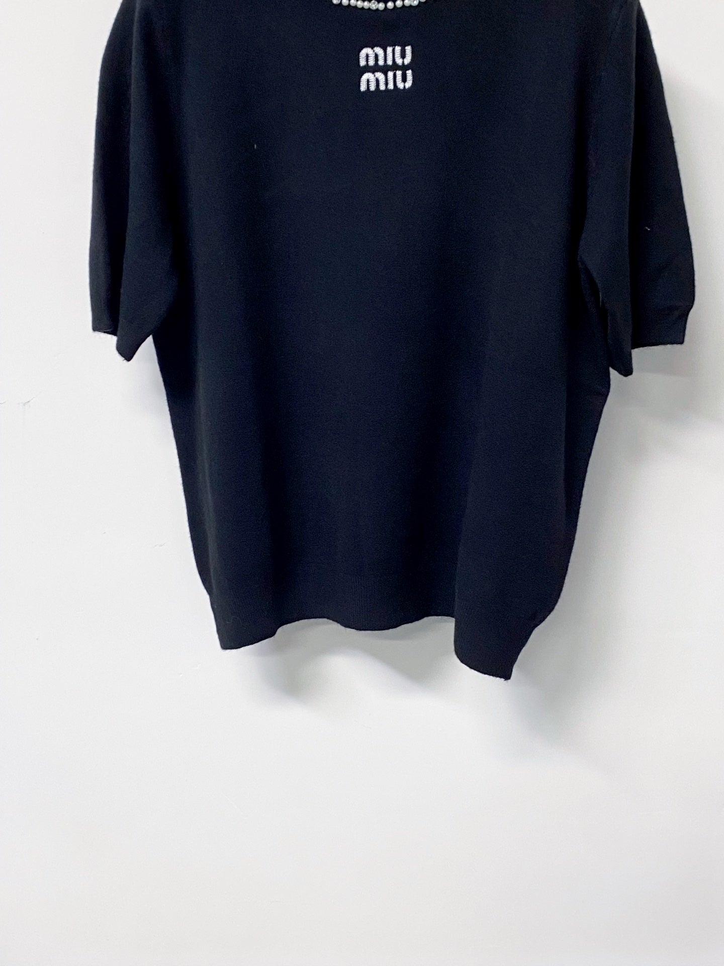 MIUMIU 26S SHORT-SLEEVE KNIT TOP 1424