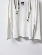 MIUMIU 26S LONG-SLEEVE KNIT TOP 1400